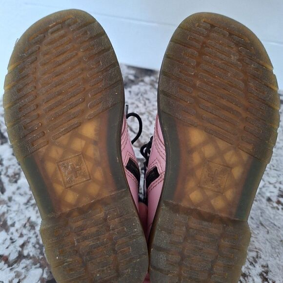 Dr. Martens Pink patent Leather Ankle Boots 1460  size 10 Zip Lace - Picture 7 of 9